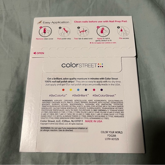 *Exclusive, HTF* Color Street: Color Your World | Silver Tie-Dye Blue Purple - Picture 4 of 5